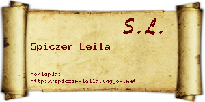 Spiczer Leila névjegykártya
